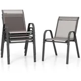 Costway Gartensessel 56 x 70 x 84 cm grau/schwarz 4 St.