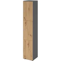 Hammerbacher Schließfachschrank grafit, asteiche V264L3/G/R/DS, 3 Schließfächer 40,0 x