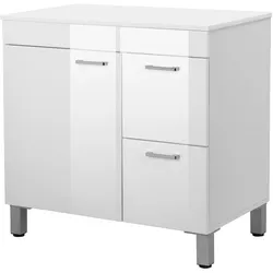 Waschtisch WELLTIME "Florenz", weiß (weiß, weiß), B:45cm H:74cm T:45cm, MDF, Waschtische, Stauraum Waschtisch