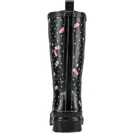 Beck Damen Blumenregen Gummistiefel, Schwarz, 41 EU