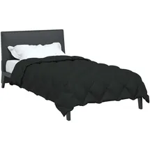 vidaXL Winterbettdecke Schwarz 155 cm Mikrofaser
