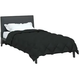 vidaXL Winterbettdecke Schwarz 155 cm Mikrofaser