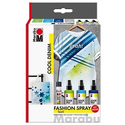Marabu Fashion-Spray-Set "Cool Denim", 3x 100 ml