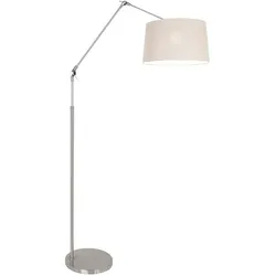 Gelenkleuchte Stehlampe Standleuchte verstellbar Textil grau silber Wohnzimmer