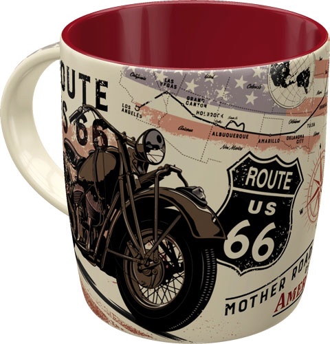 Nostalgic Art Route 66 Bike Map, Tasse - 9 cm x 9 cm x 9 cm