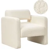 Beliani Sessel HALLSBERG Bouclé 0 x 0 x 0 cm Cremeweiß