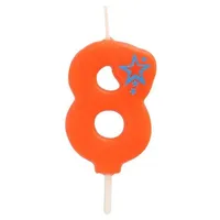 Papstar Zahlenkerze Mini 6,8 cm orange 15 St.