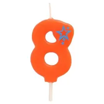 Papstar Zahlenkerze Mini 6,8 cm orange 15 St.