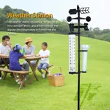 3-in-1-gartenwetterstation Für Den Außenbereich: Thermometer, Regenmesser Und Anemometer.