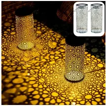 Marrakesch Orient & Mediterran Interior 2er Set Orientalische Solarlaterne Solar Laterne Windlich Noum Grün