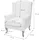 Mendler Sessel Chesterfield, Relaxsessel Clubsessel Ohrensessel, wasserabweisend Stoff/Textil ~ dunkelgrau mit Ottomane