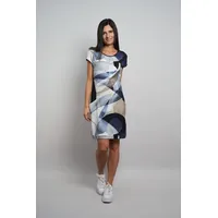 Seidel Moden Kleid Druckkleid grafisches Muster Blau 52