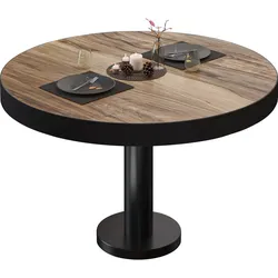 BML | Bistro Loungetisch | Ø:H 80 x 41 cm | Sheesham / Schwarz
