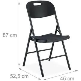 Relaxdays Klappstuhl 1004960346 2er Set 100 x 50 x 90 cm schwarz