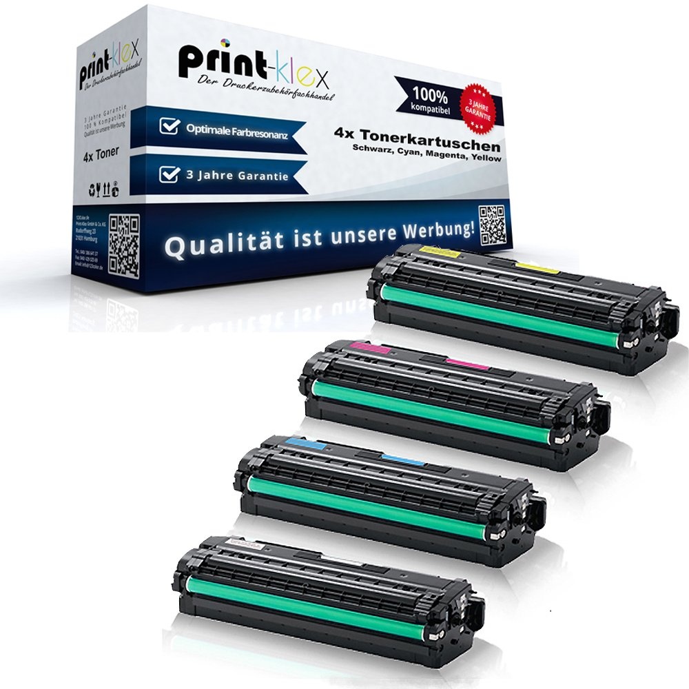 4X Print-Klex Tonerkartuschen kompatibel für Samsung ProXpress C 3000 Series ProXpress C 3010 ND ProXpress C 3010 ND Premium line CLT K503L C503L M503L Y503L - Office Plus Serie