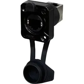 Rean AV RJ45 Feedthrough, 90° UP, IP65 Airtight RRE8F-Z-011-1 Buchse, Einbau Schwarz