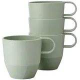 Mepal – Henkelbecher 4 Stück Silueta – Tee- und Kaffeebecher – Spülmaschinen- und mikrowellenfest – Geschirr – 300 ml – Nordic sage