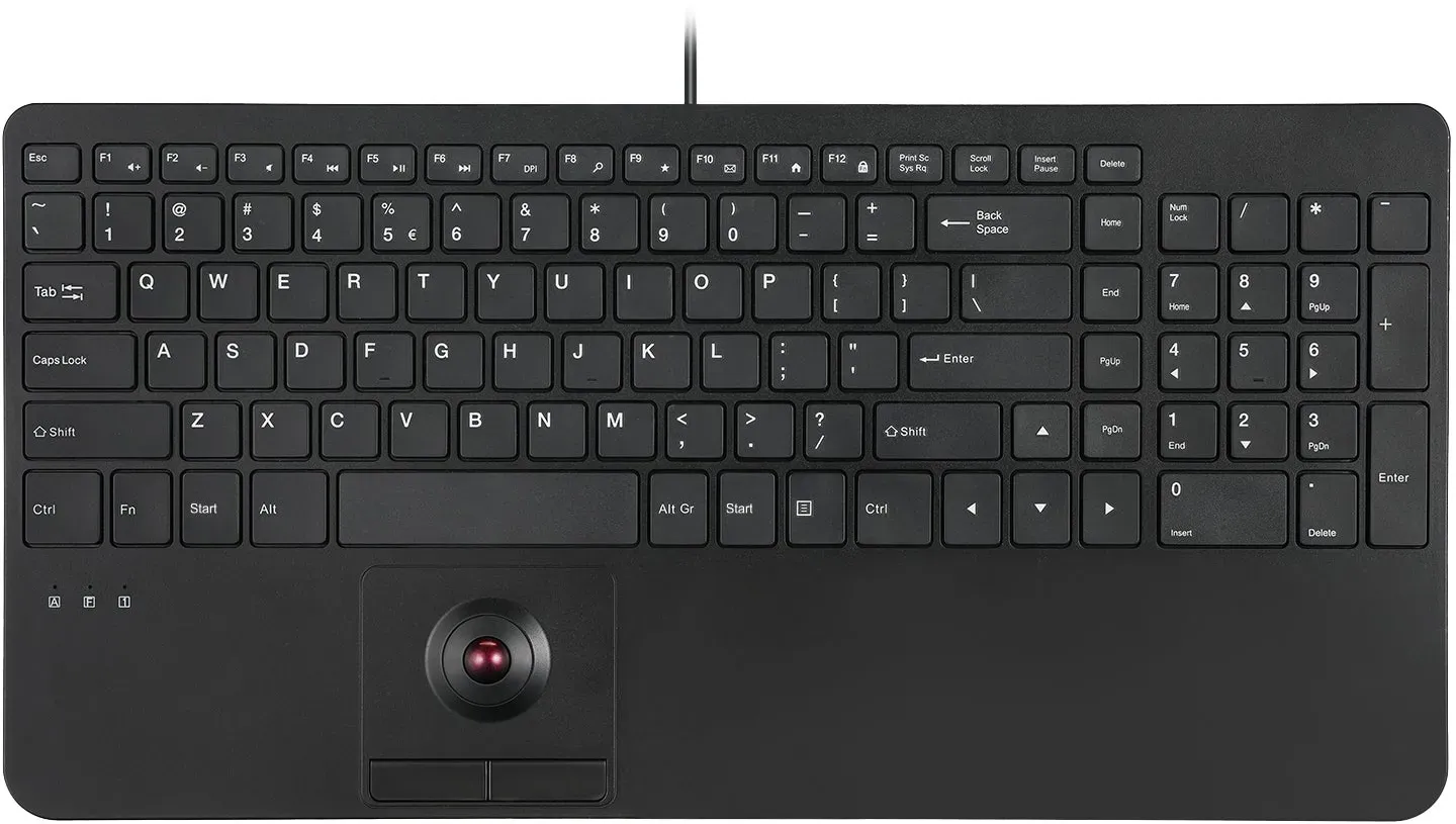PERIBOARD-538 Wired Compact USB Keyboard with Trackball