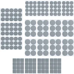 Relaxdays Antirutsch Pads für Möbel, 189er Pack, selbstklebende Rutschstopper, 4 Größen, EVA Möbelstopper, dunkelgrau