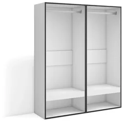 SKRAUT HOME Offener Kleiderschrank, Kleiderbügel mit Einlegeböden, 120x35x145 cm, Schlafzimmer, Kleidung, Schuhe, Moderner Stil, Weiß - 438_3