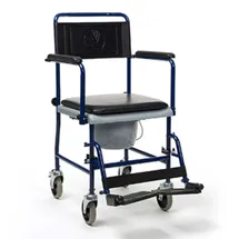 Vermeiren SoNa24 Toiletten Rollstuhl 139E mit Eimer, Abdeckung, Fußstützen und klappbaren Armlehnen | anbremsbar