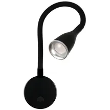 Kalb Material Für Möbel LED Bettleuchte 'Tulipano I' 4.5W Leseleuchte Bettlampe schwarz weiss, Farbe:Schwarz