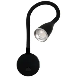 Kalb Material Für Möbel LED Bettleuchte 'Tulipano I' 4.5W Leseleuchte Bettlampe schwarz weiss, Farbe:Schwarz