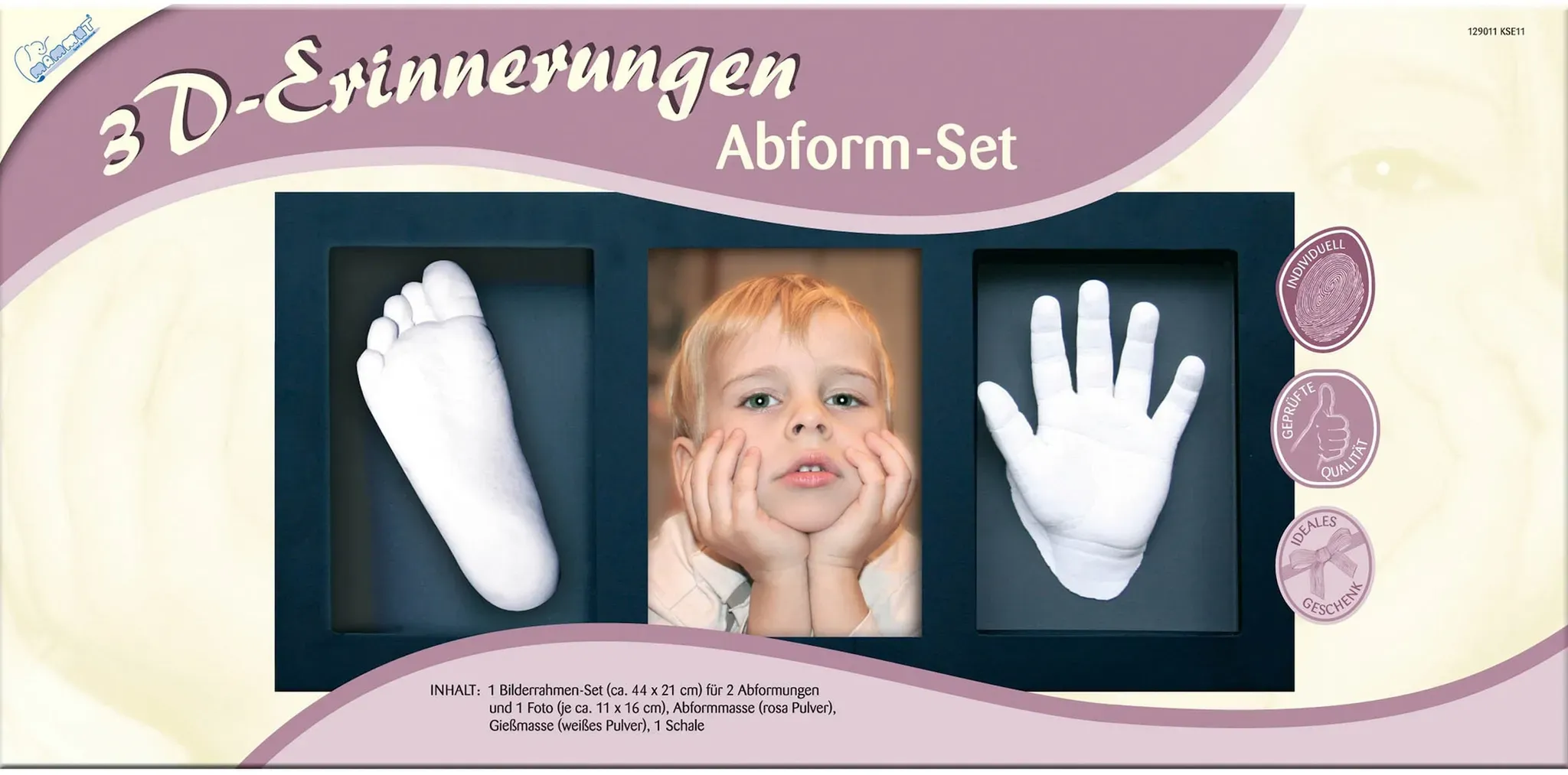 Mammut Abform-Set mit Bilderrahmen 3D Erinnerungen, schwarz