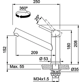 Franke Orbit Einhebelmischer Silber