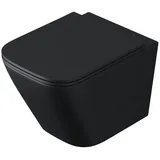 doporro Spülrandlos Toilette spülrandloses Wand-WC Hänge-WC Softclose WC-Sitz schwarz