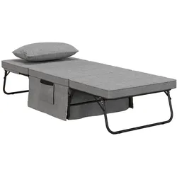 HOMCOM Klappbett Stahl, Schaumstoff, Stoff (100% Polyester)