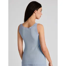 CALIDA Etude Toujours Tank Top Damen, mit Swiss+Cotton-Gütesiegel, edle Nadelstreifen-Optik, mit Spitze, Nadelstreifen-Design, Cotton-Mix, elastisch