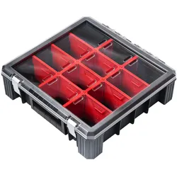 PROREGAL Sortierkasten 12 Fächer | HxBxT 11x39x40cm | Schwarz/Rot