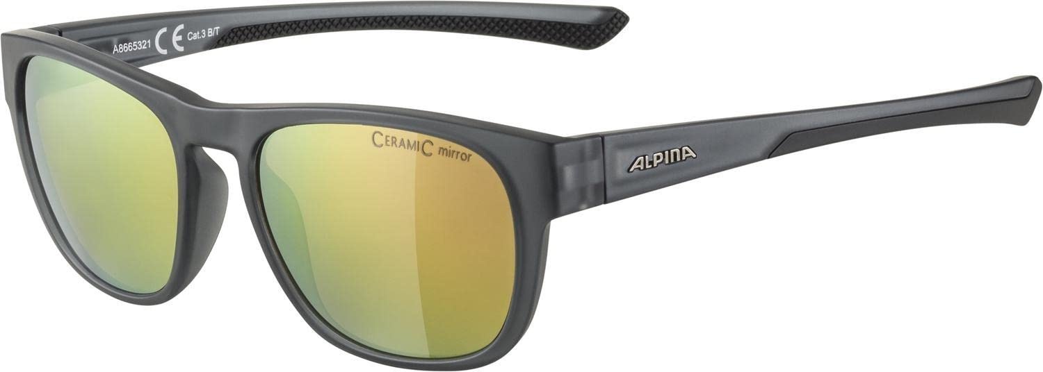ALPINA LINO II - Verspiegelte und Bruchsichere Sonnenbrille Mit 100% UV-Schutz Für Erwachsene, grey transparent matt, One Size