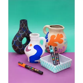 Posca 186840 - POSCA Marker Set, 40 Acrylstifte in Strichbreiten PC-1MC, PC-3M, PC-5M, PC-8K