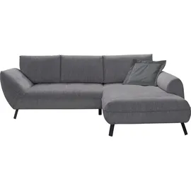 exxpo - sofa fashion Ecksofa EXXPO - SOFA FASHION "Bellini, Materialmix oder komplett Struktur, Breite 268cm, bequem", anthrazit, B:260cm H:92cm T:187cm, Sofas, Ecksofa, bequem und modern, Chenille-Struktur Bezug, L-Form