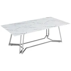 SalesFever Couchtisch, BxHxT: 110 x 40 x 60 cm, Metall/Glas - weiss
