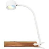 Briloner - LED Schreibtischlampe mit Akku, magnetisch abnehmbar, 360 Grad drehbar, dimmbar, CCT, Leselampe Klemmleuchte, Nachttischlampe, Leselicht Kinder, 44 cm hoch, Weiß