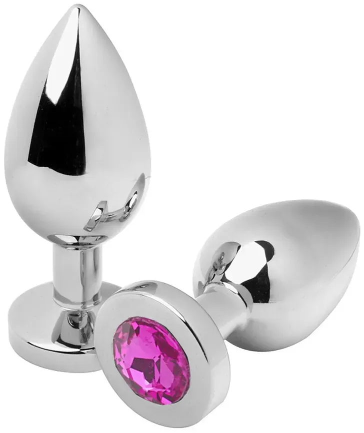 METAL HARD - ANAL PLUG DIAMANT ROSA KLEIN 5,71 CM