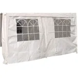 DEGAMO Seitenplane für Zelt 3x4 Meter, Pe Weiss mit Fenstern
