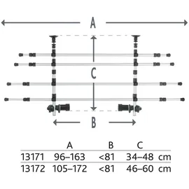 Trixie Auto-Gitter verstellbar 96–163 cm Silber/Schwarz