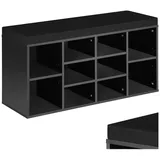 Tectake Schuhregal 103,5 x 48 x 30 cm mit Sitzbank / schwarz