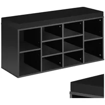 Tectake Schuhregal 103,5 x 48 x 30 cm mit Sitzbank / schwarz