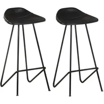 vidaXL Barhocker 2 Stk. Schwarz Echtleder