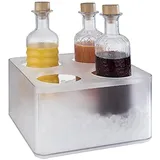 APS Kühlbox FROSTY - Transparente Eisbox mit herausnehmbarem Einsatz für 4 Flaschen - Abmessungen: 27 x 27 cm, Höhe: 15 cm, Volumen: 7,5 l