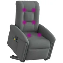 vidaXL Elektrischer Massagesessel mit Aufstehhilfe Dunkelgrau Stoff