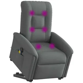vidaXL Elektrischer Massagesessel mit Aufstehhilfe Dunkelgrau Stoff