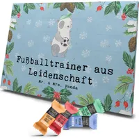 Mr. & Mrs. Panda Veganer Adventskalender Fußballtrainer Leidenschaft - Blau Pastell - Geschenk, Verein Fußball, Kollegin, Dankeschön, Glücksbri... - Blau