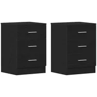 VidaXL Nachttische 2 Stk. Schwarze Eiche 38x35x55 cm Holzwerkstoff