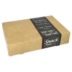 PAPSTAR 10 Transport- und Catering-Kartons "pure" eckig 8 cm x 24,7 cm x 35,7 cm "Good Food" klein